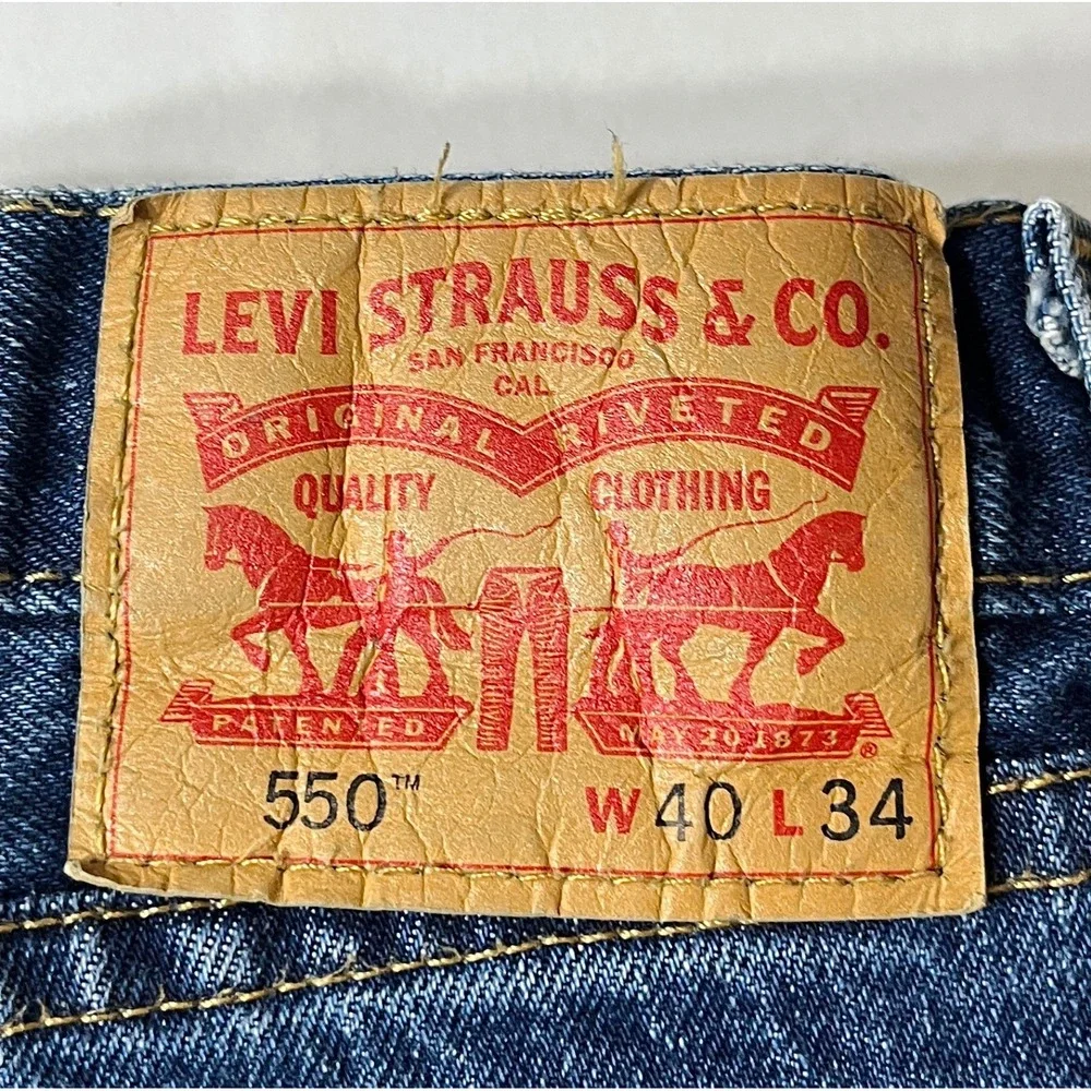 Levis 550 Jeans Mens 40x34  Relaxed Fit Tapered Leg Medium Wash Blue Big & Tall